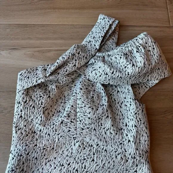 IRO Ophely Pearl White One Shoulder Metallic Mini Dress Medium NWT Cocktail